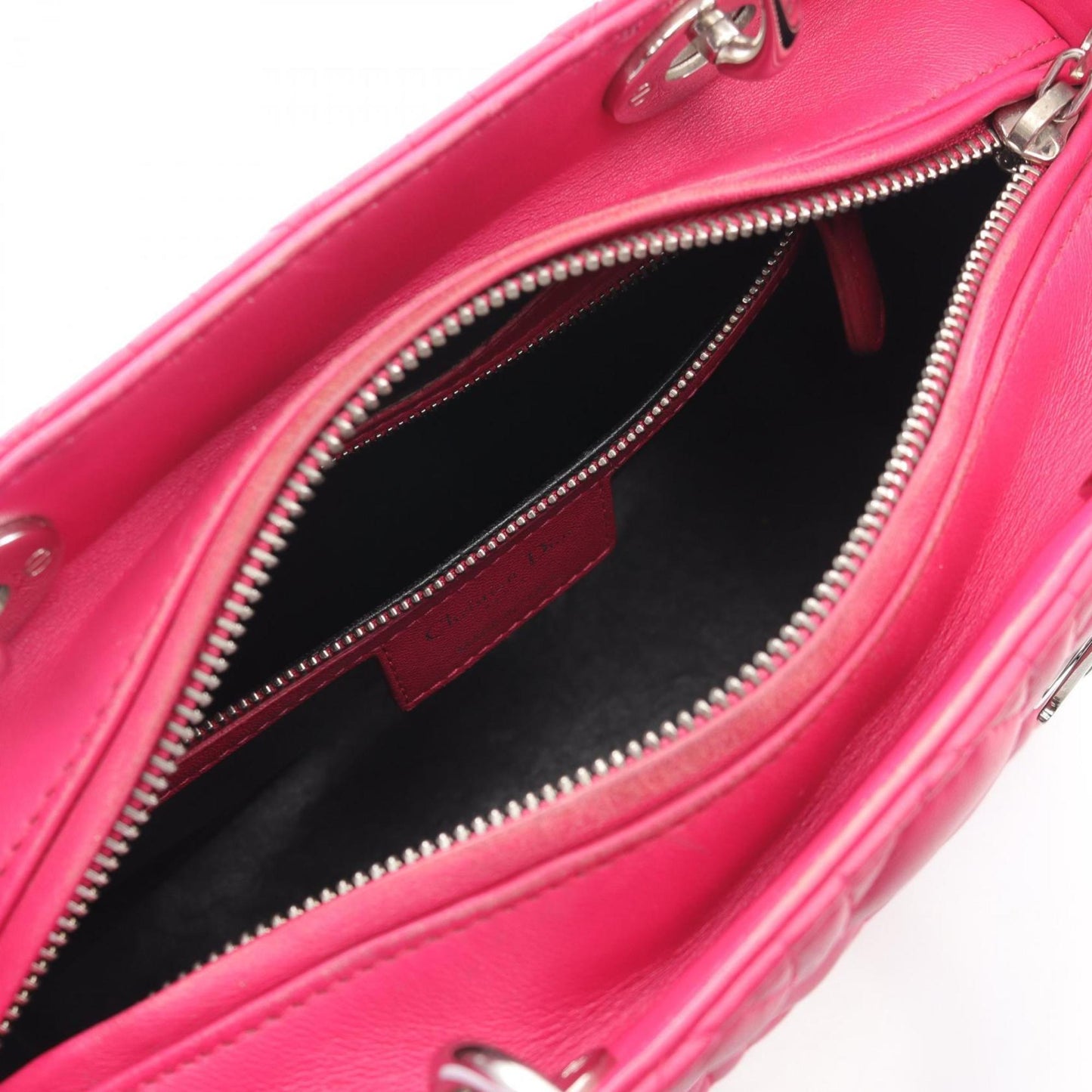 Christian Dior Black Pink Purple Leather Handbag ()