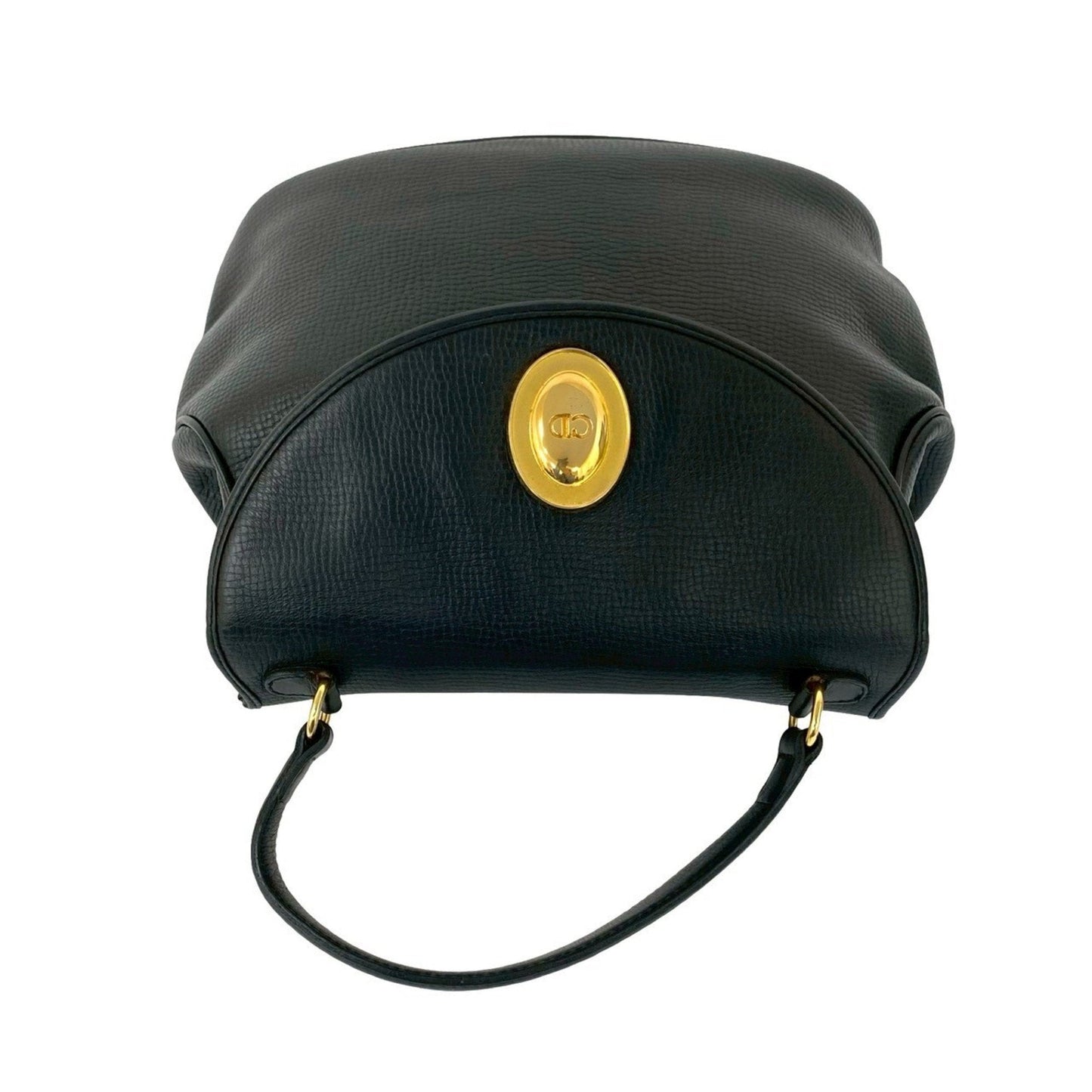 Christian Dior Black Leather Handbag Tote Bag ()