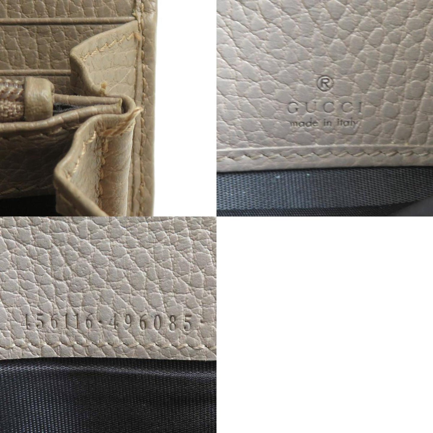 Gucci Beige Leather Long Wallet (Bi-Fold) ( )