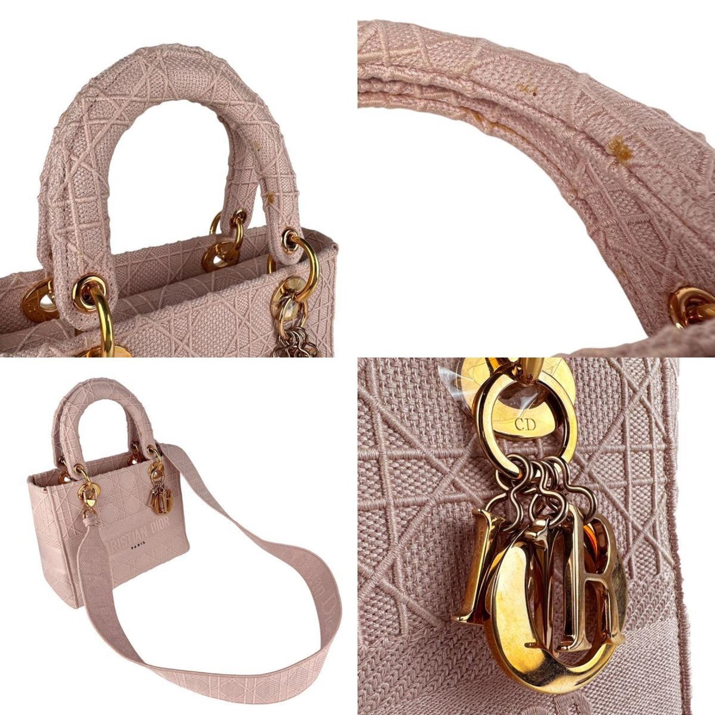 Christian Dior Pink Canvas Handbag Shoulder Bag ()