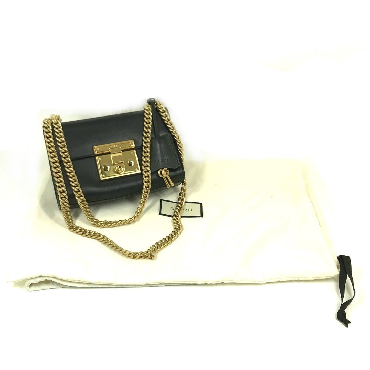 Gucci Black Leather Shoulder Bag ( )