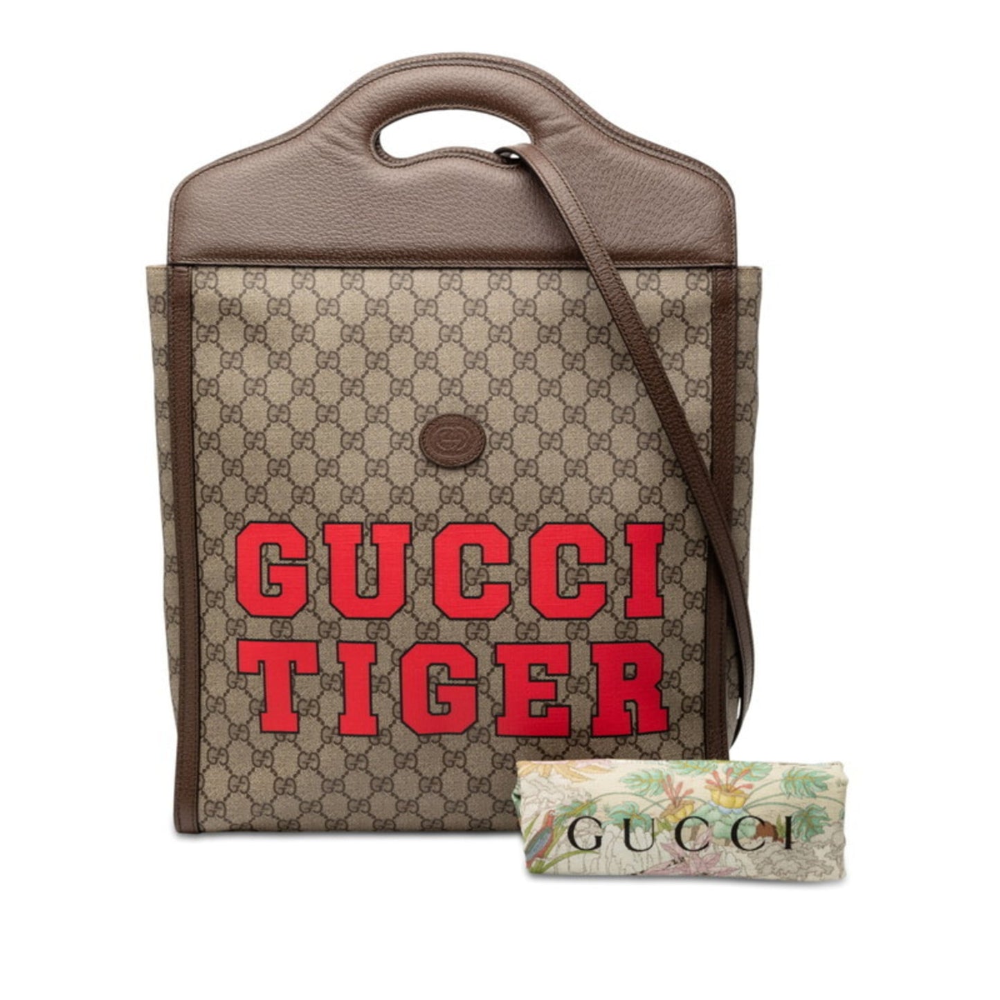 Gucci Beige Brown Red Color Pvc Leather Shoulder Bag Tote Bag ( )