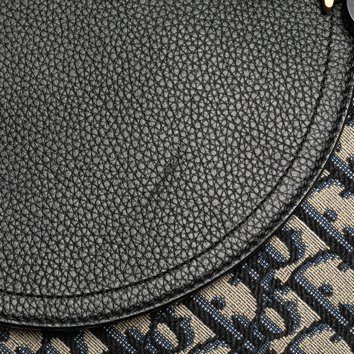 Christian Dior Beige Navy Black Canvas Leather Clutch Bag ()