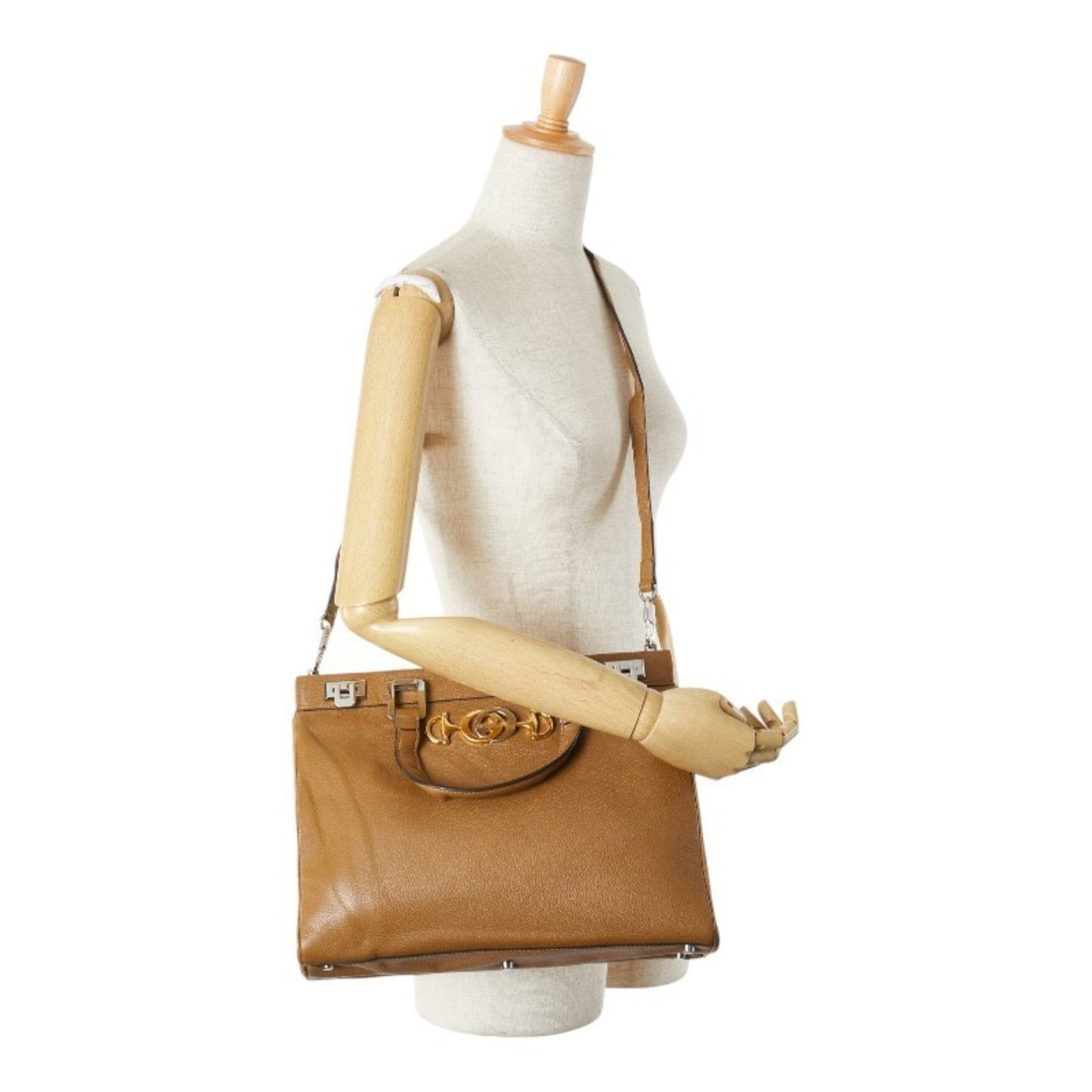Gucci Brown Leather Handbag Shoulder Bag ( )