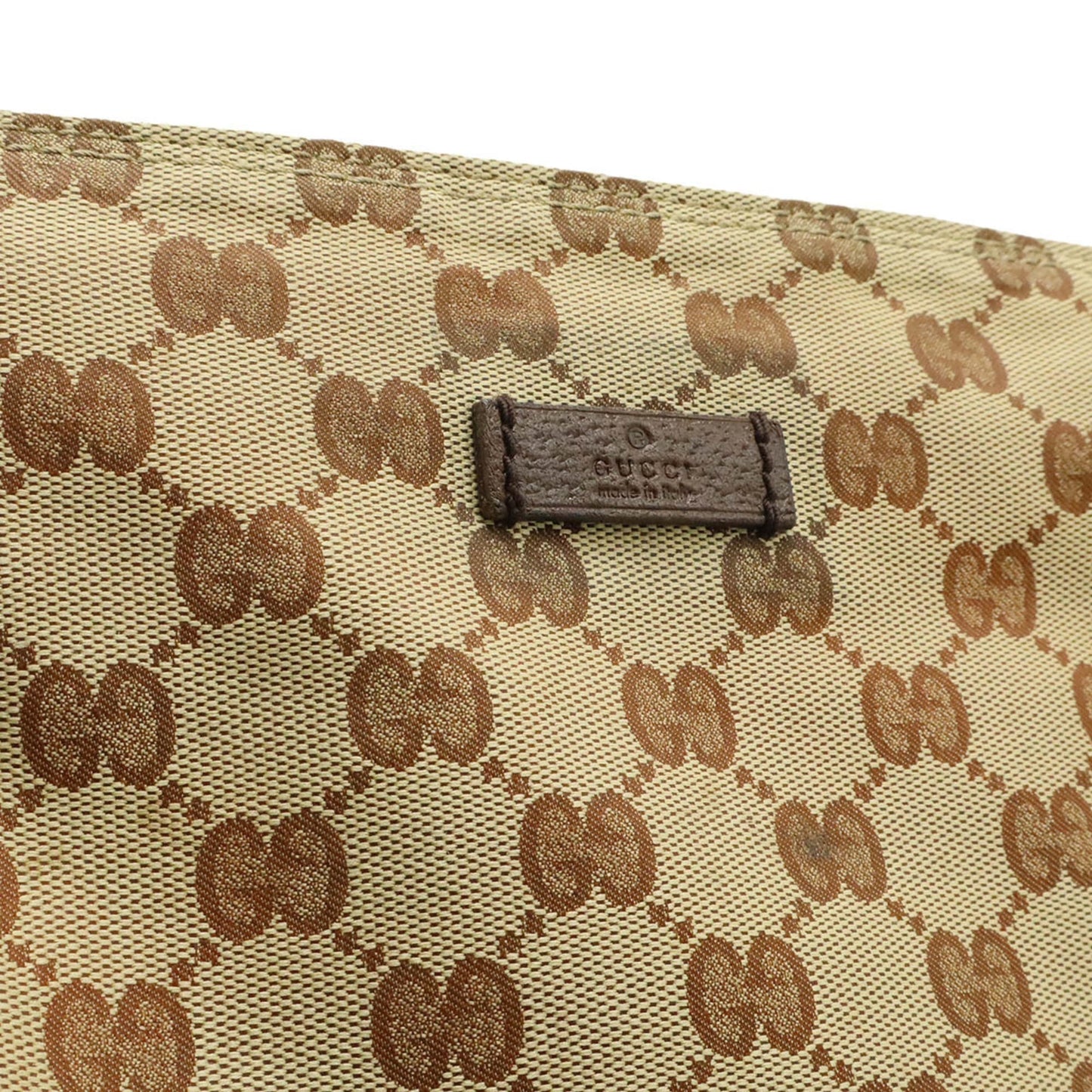 Gucci Beige Black Brown Dark Brown Nylon Canvas Shoulder Bag ( )