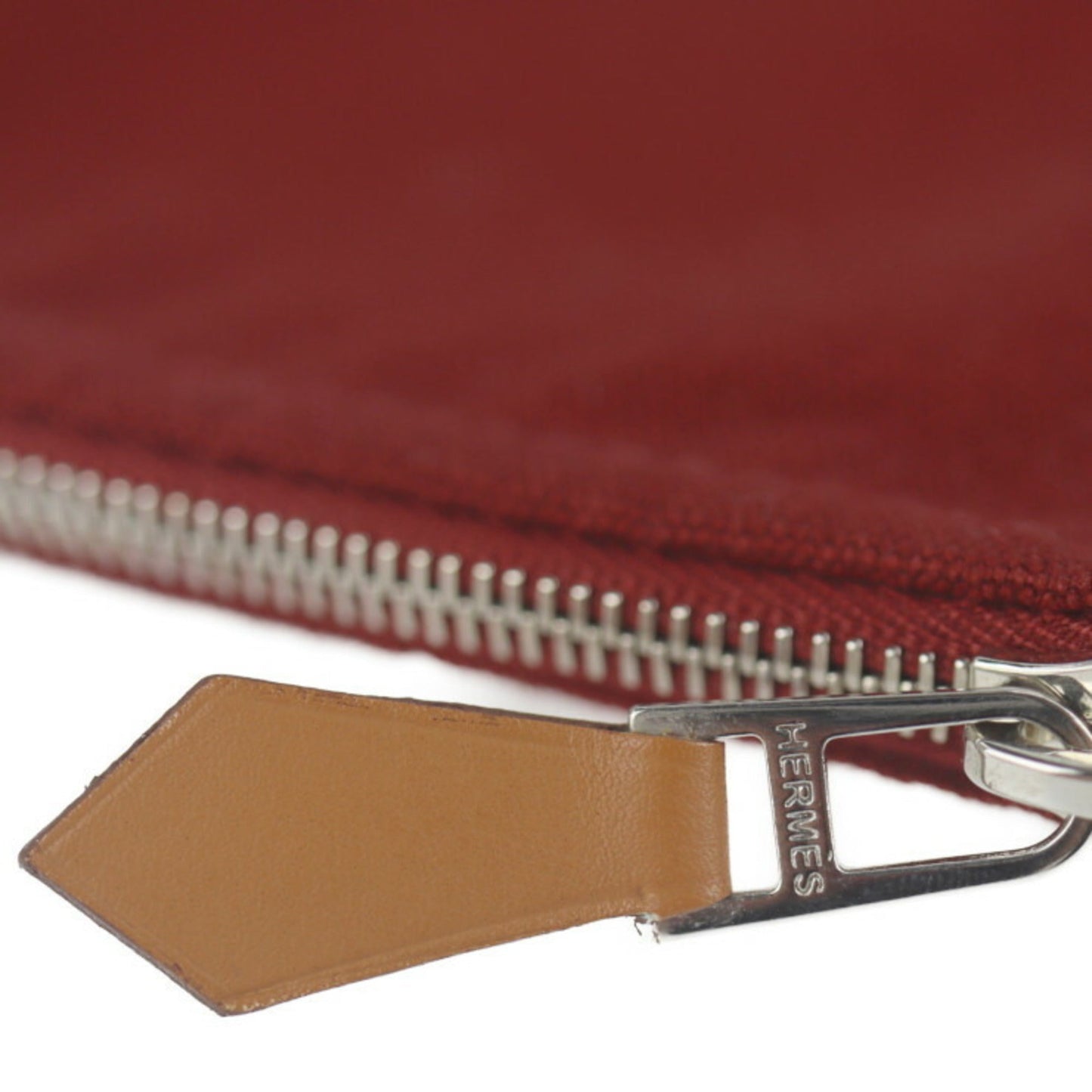 Hermes Bordeaux Cotton Canvas Leather Clutch Bag Pouch ( )