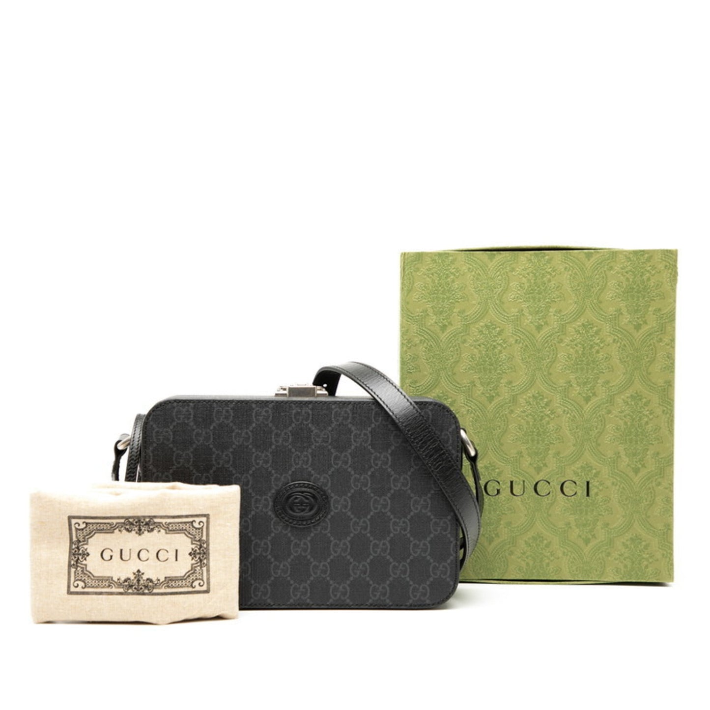 Gucci Black Gg Supreme Shoulder Bag ( )