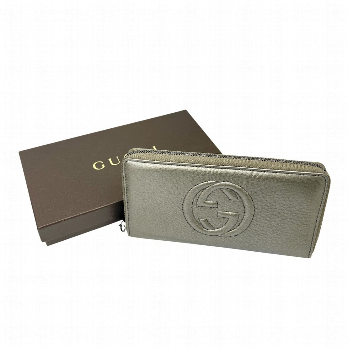 Gucci Metallic Gold Leather Long Wallet (Bi-Fold) ( )