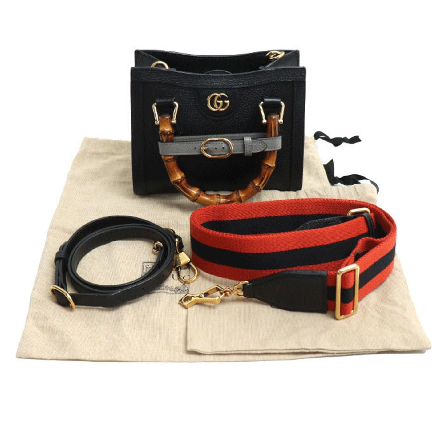 Gucci Black Leather Shoulder Bag ( )