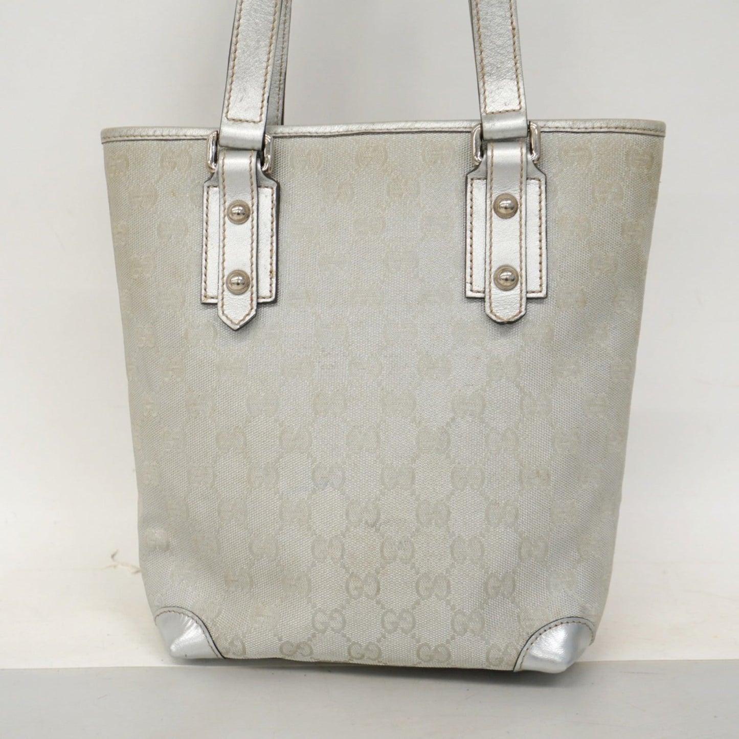 Gucci Silver Canvas Tote Bag ( )