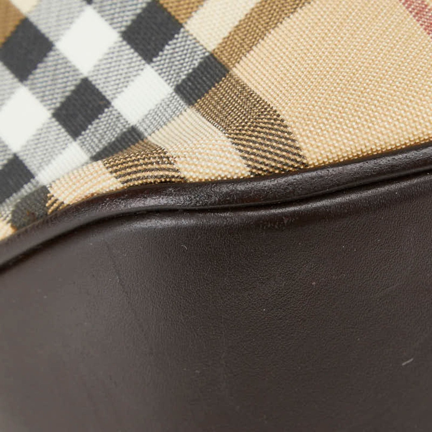 Burberry Beige Brown Pvc Leather Handbag Tote Bag ( )