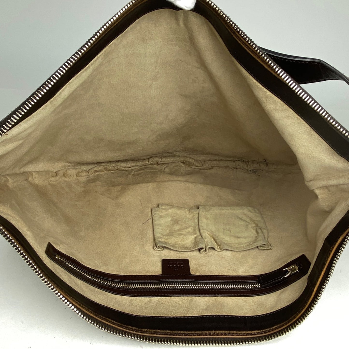 Gucci Brown Fabric Leather Shoulder Bag ( )