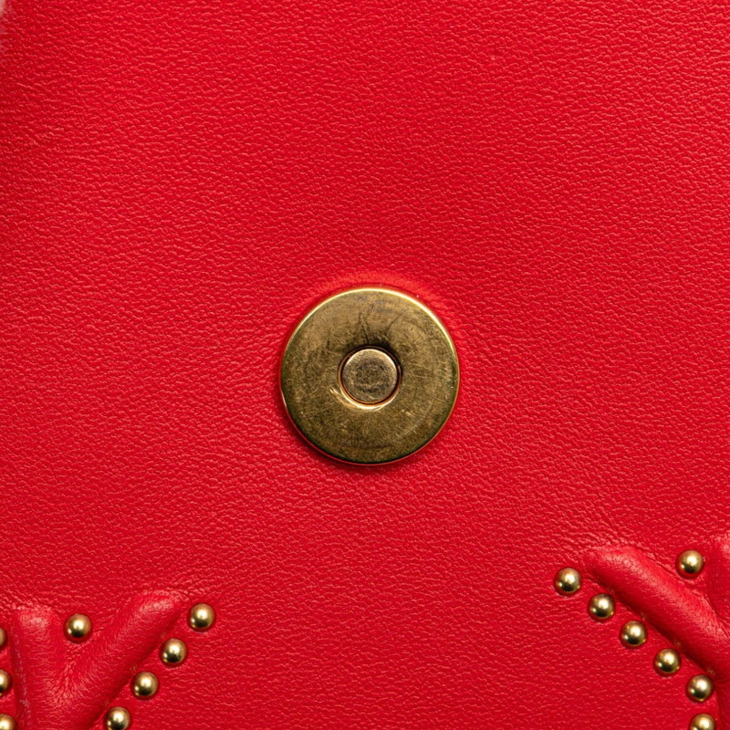 Christian Dior Gold Red Color Leather Shoulder Bag ()