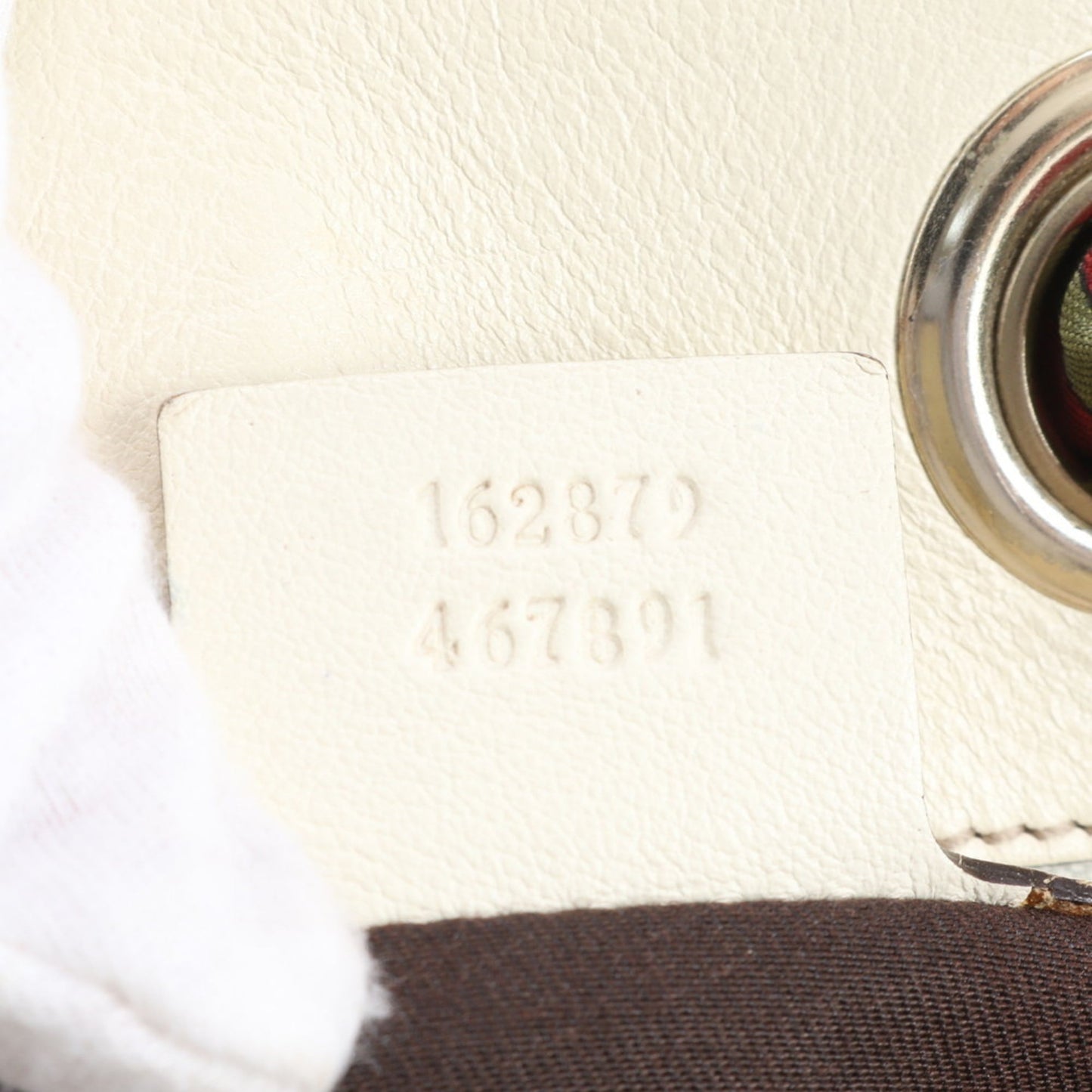 Gucci Brown White Leather Canvas Tote Bag ( )