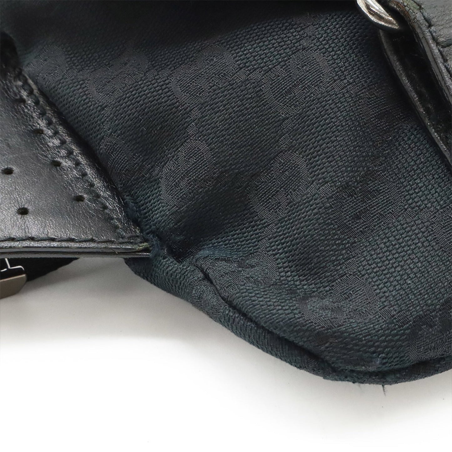 Gucci Black Gg Canvas Leather Pouch Sling Bag ( )