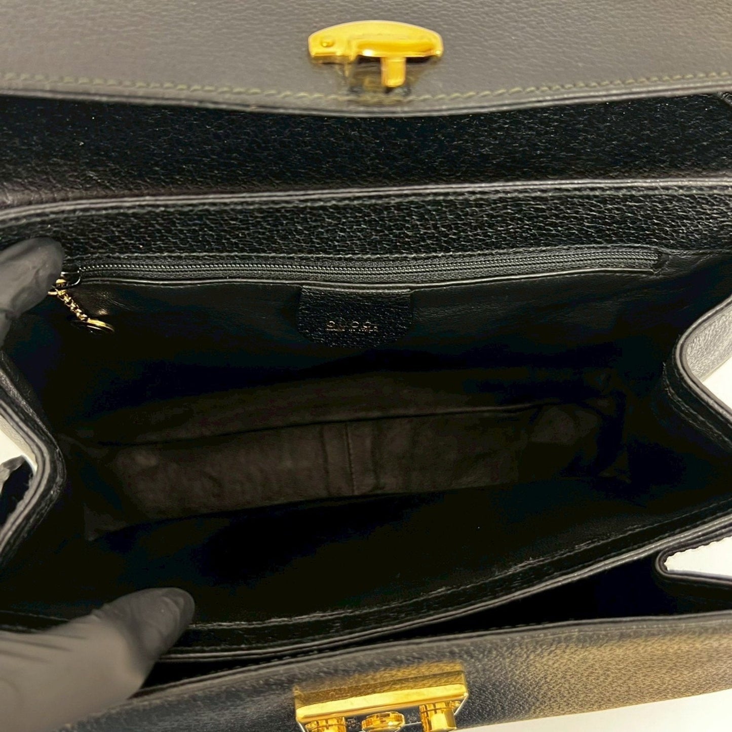 Gucci Black Leather Handbag ( )