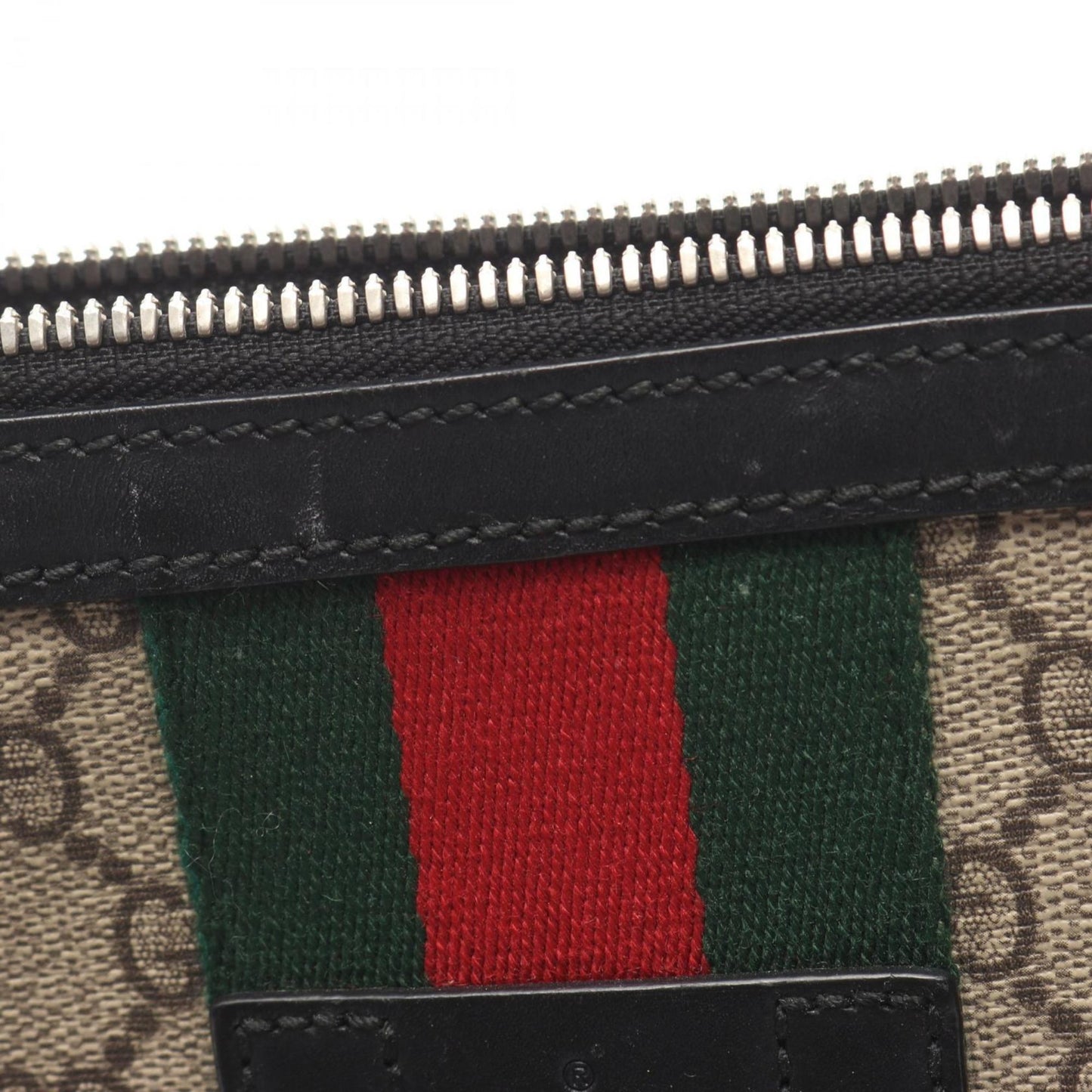 Gucci Beige Black Pvc Leather Shoulder Bag ( )