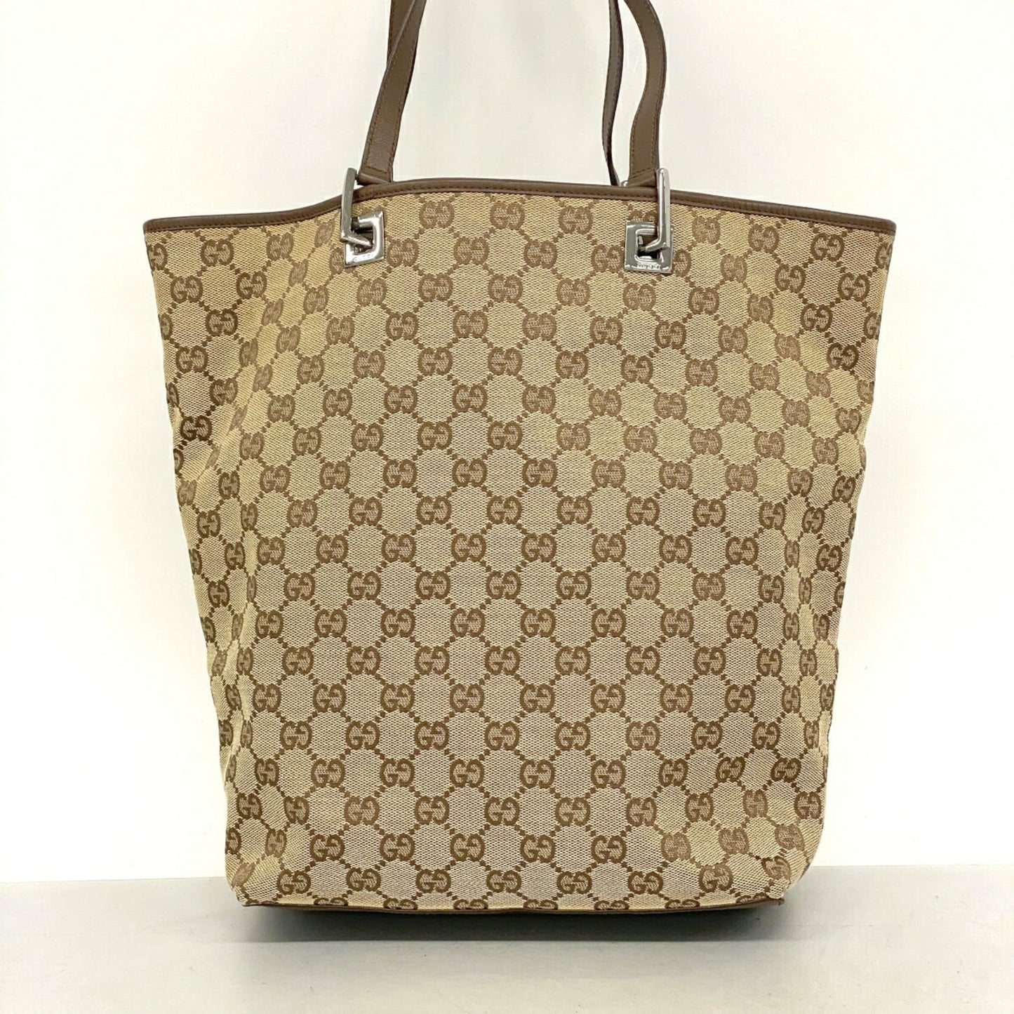 Gucci Beige Brown Canvas Tote Bag ( )