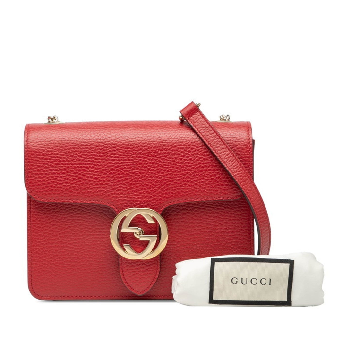 Gucci Red Color Leather Shoulder Bag ( )