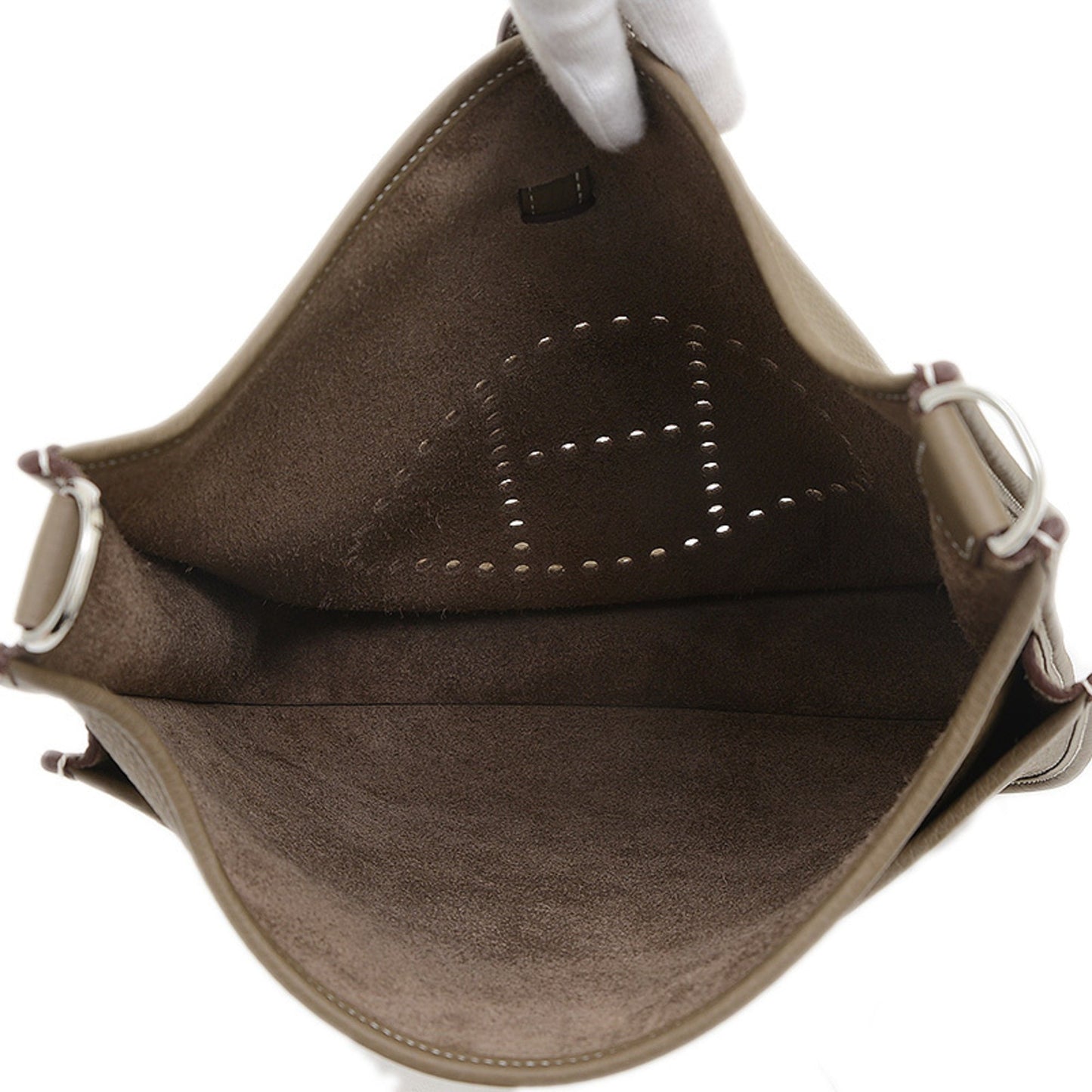 Hermes Etoupe Gray Taurillon Clemence Leather Shoulder Bag ( )
