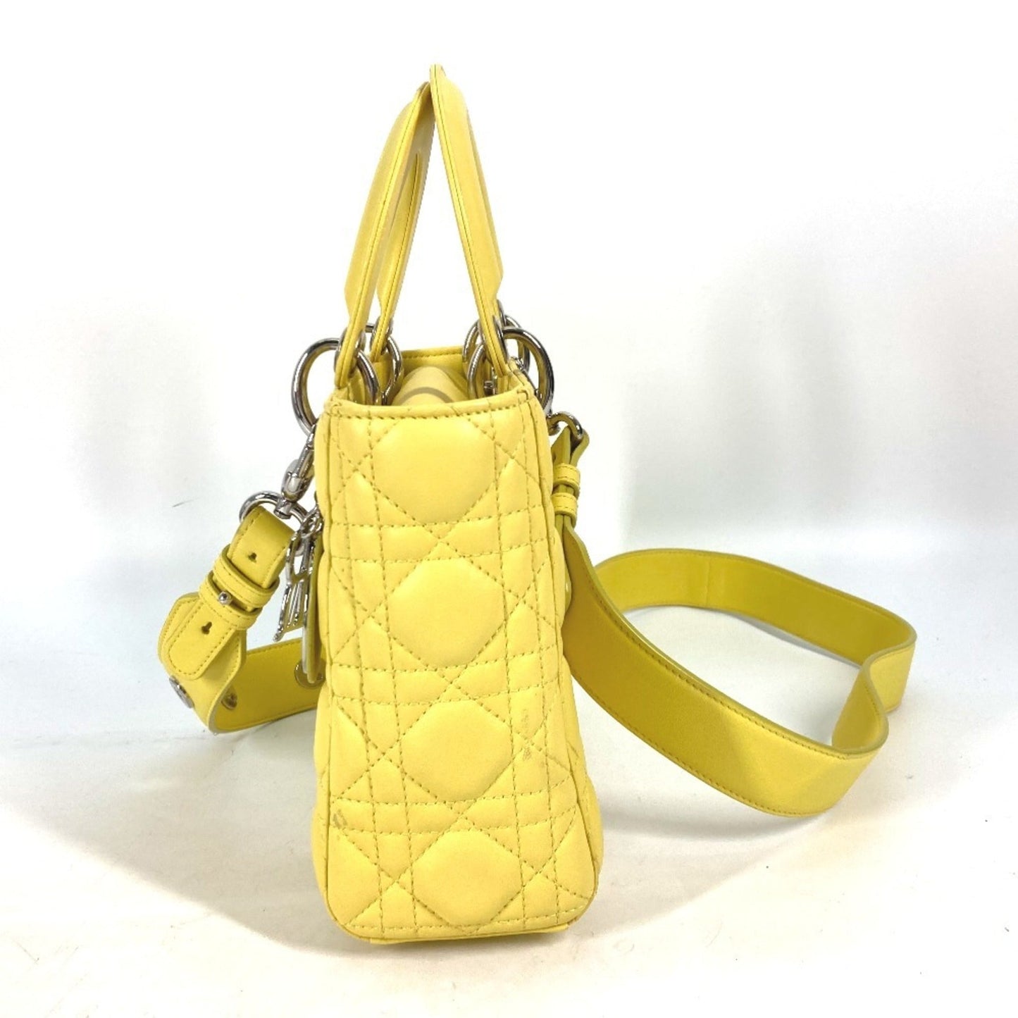 Christian Dior Yellow Leather Handbag Shoulder Bag ()