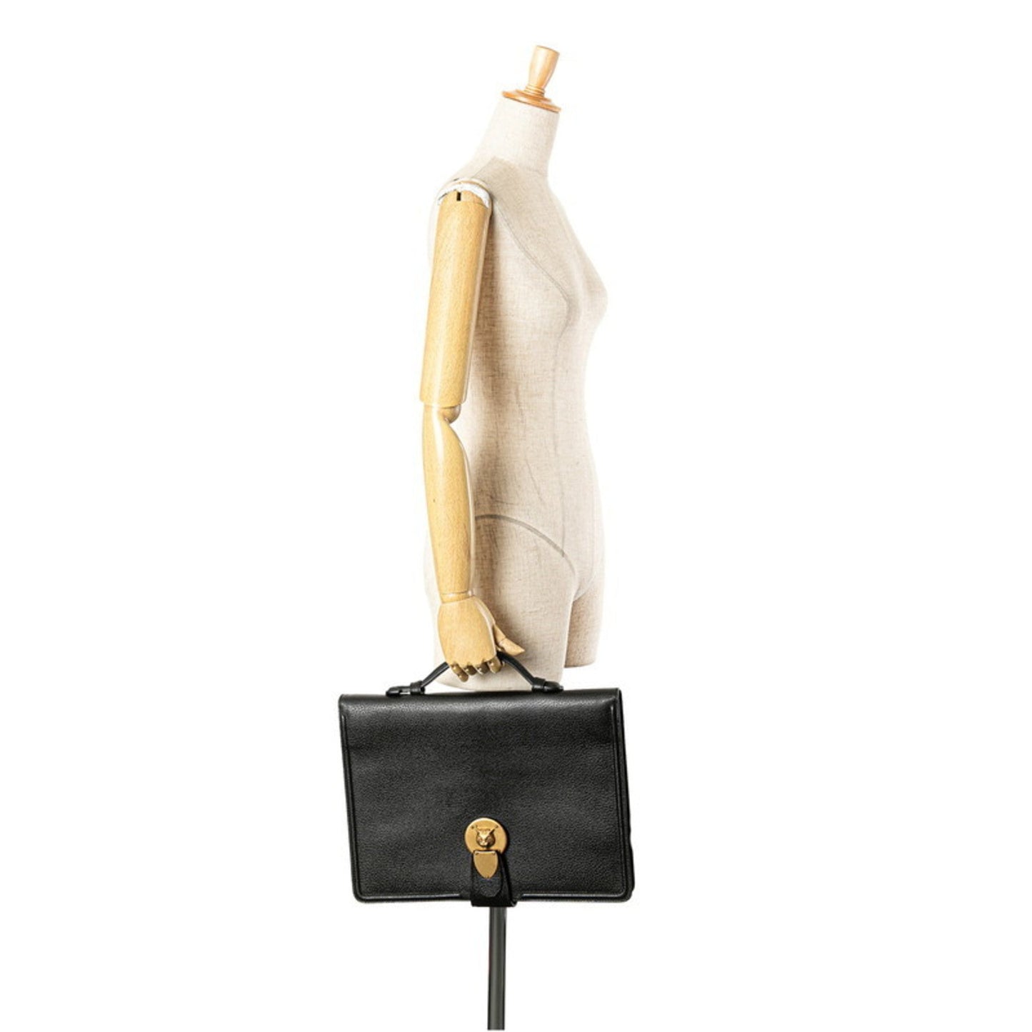 Gucci Black Leather Briefcase Clutch Bag ( )