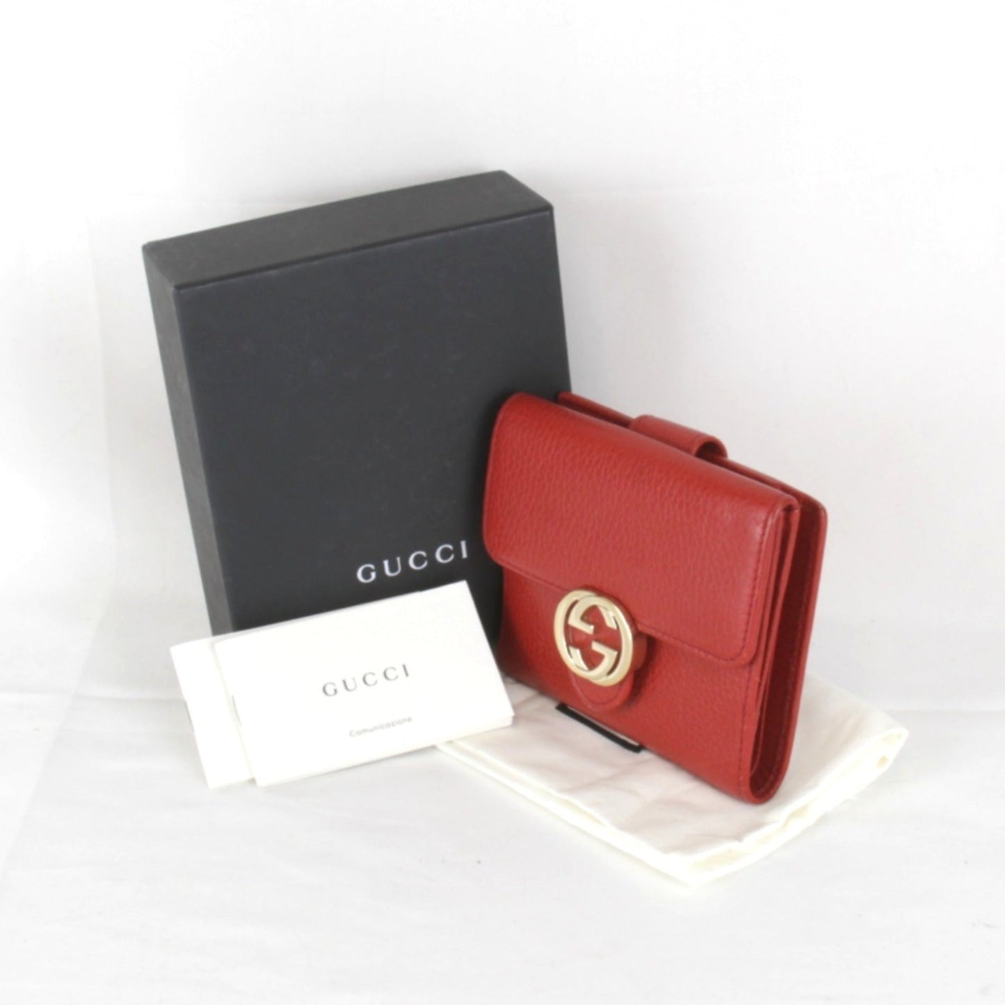 Gucci Red Color Leather Wallet (Bi-Fold) ( )