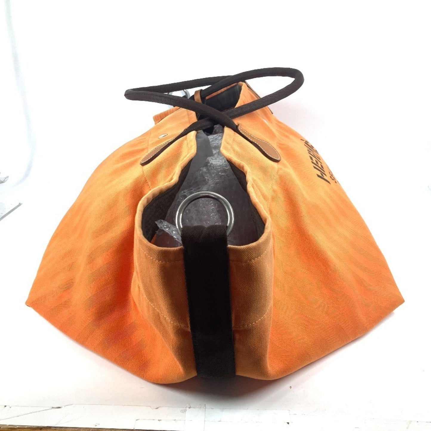 Hermes Orange Canvas Boston Bag Shoulder Bag ( )
