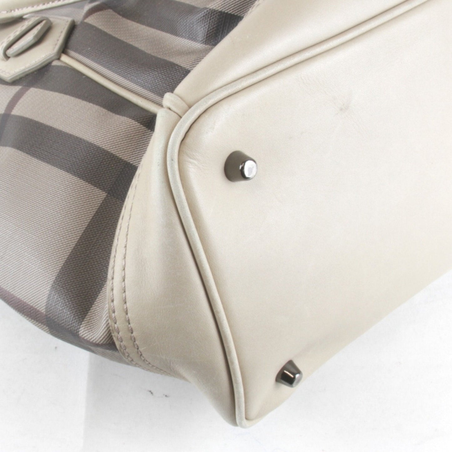 Burberry Beige Pvc Handbag Tote Bag ( )
