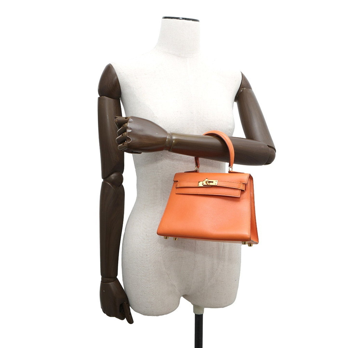 Hermes Kara Orange Gulliver Leather Handbag ( )