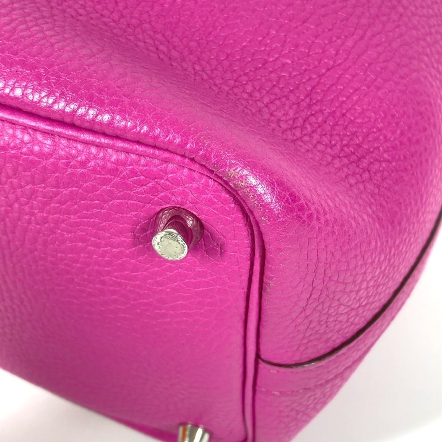 Hermes Pink Taurillon Clemence Leather Handbag Tote Bag ( )
