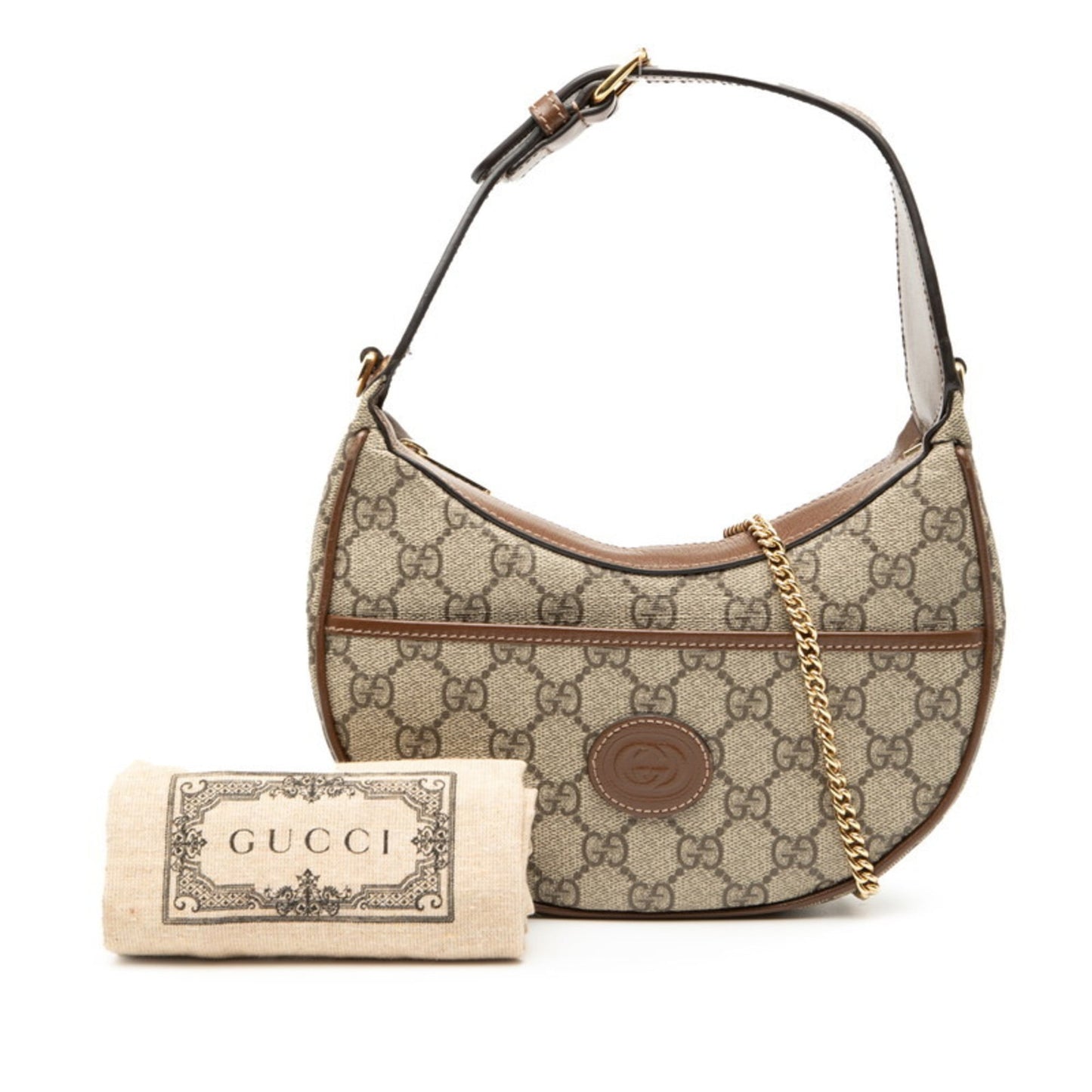 Gucci Beige Brown Gg Supreme Leather Shoulder Bag ( )