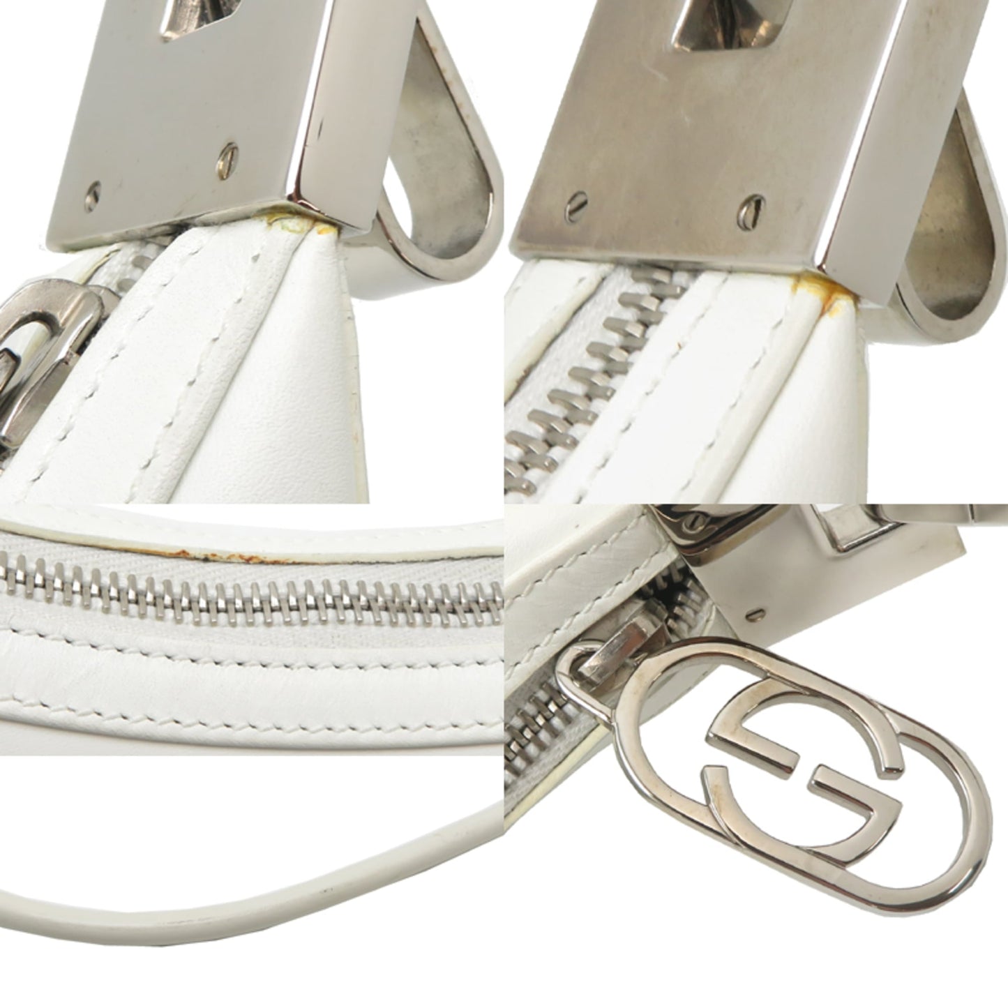 Gucci White Leather Shoulder Bag ( )