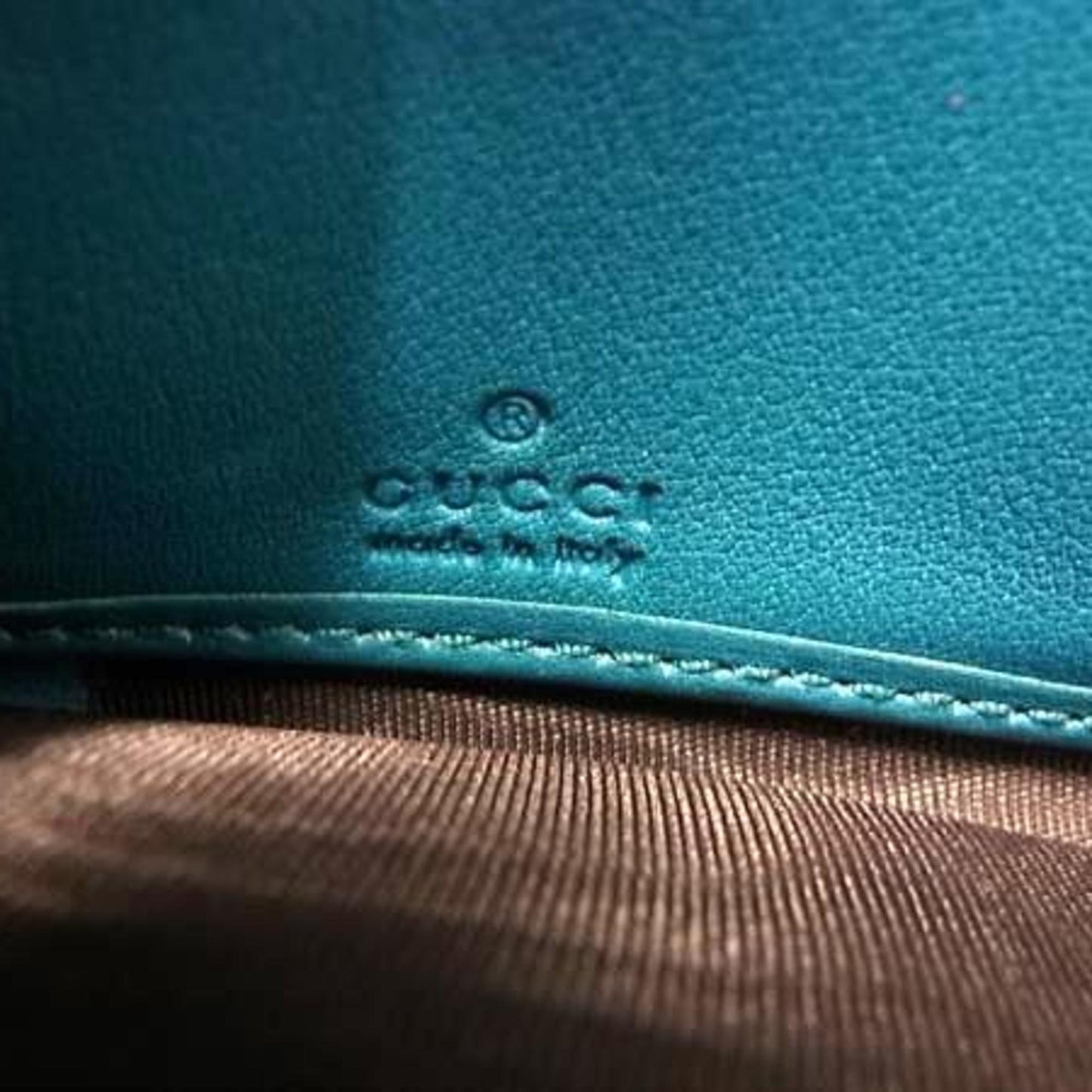 Gucci Blue Green Leather Long Wallet (Bi-Fold) ( )