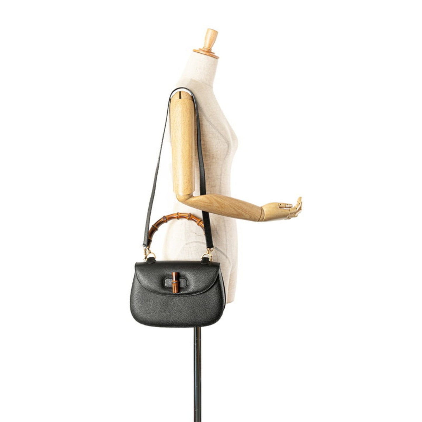 Gucci Black Leather Handbag Shoulder Bag ( )