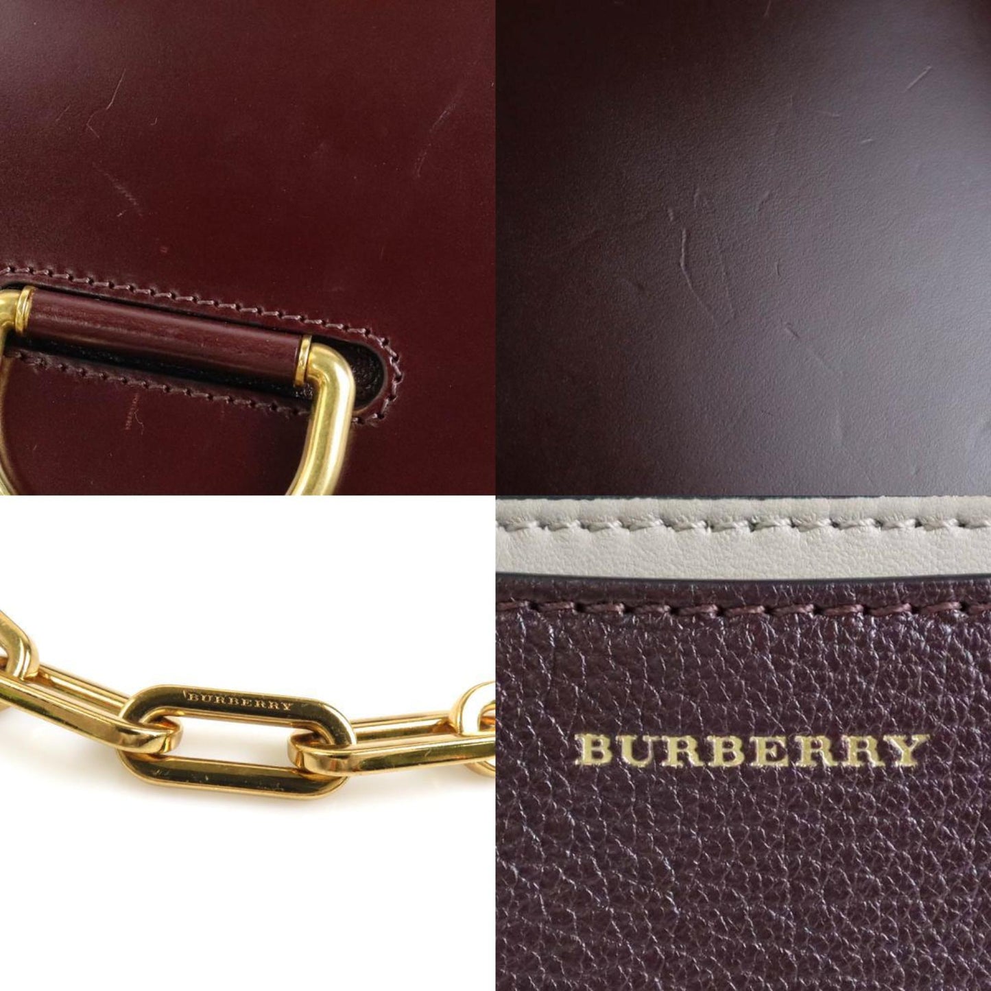 Burberry Bordeaux Leather Shoulder Bag ( )