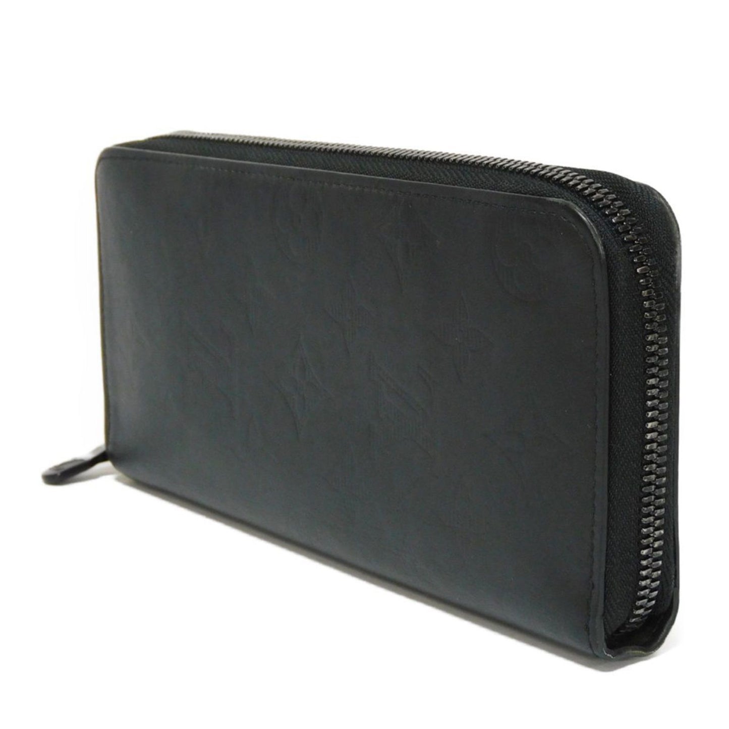 LOUIS VUITTON Long Wallet Zippy Vertical LV Logo Black New Round Zipper Monogram Shadow Noir M62902 Men's Bill Purse