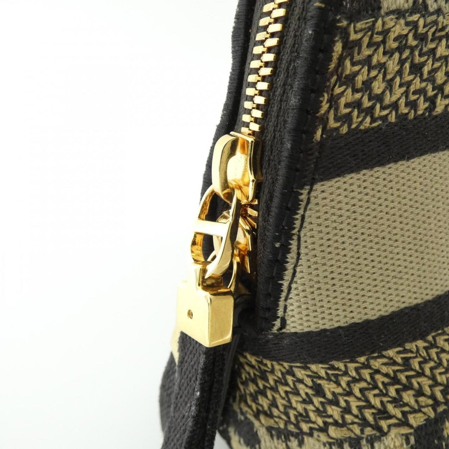 Christian Dior Beige Black Canvas Pouch ()