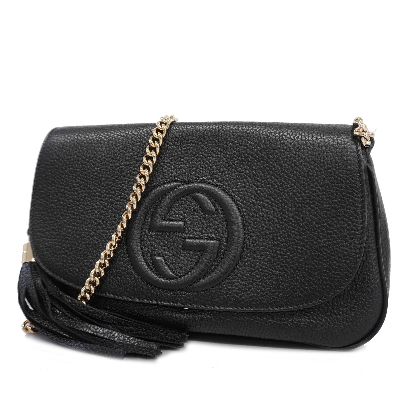 GUCCIAuth Soho Shoulder Bag 536224 Women's Leather Shoulder Bag Black