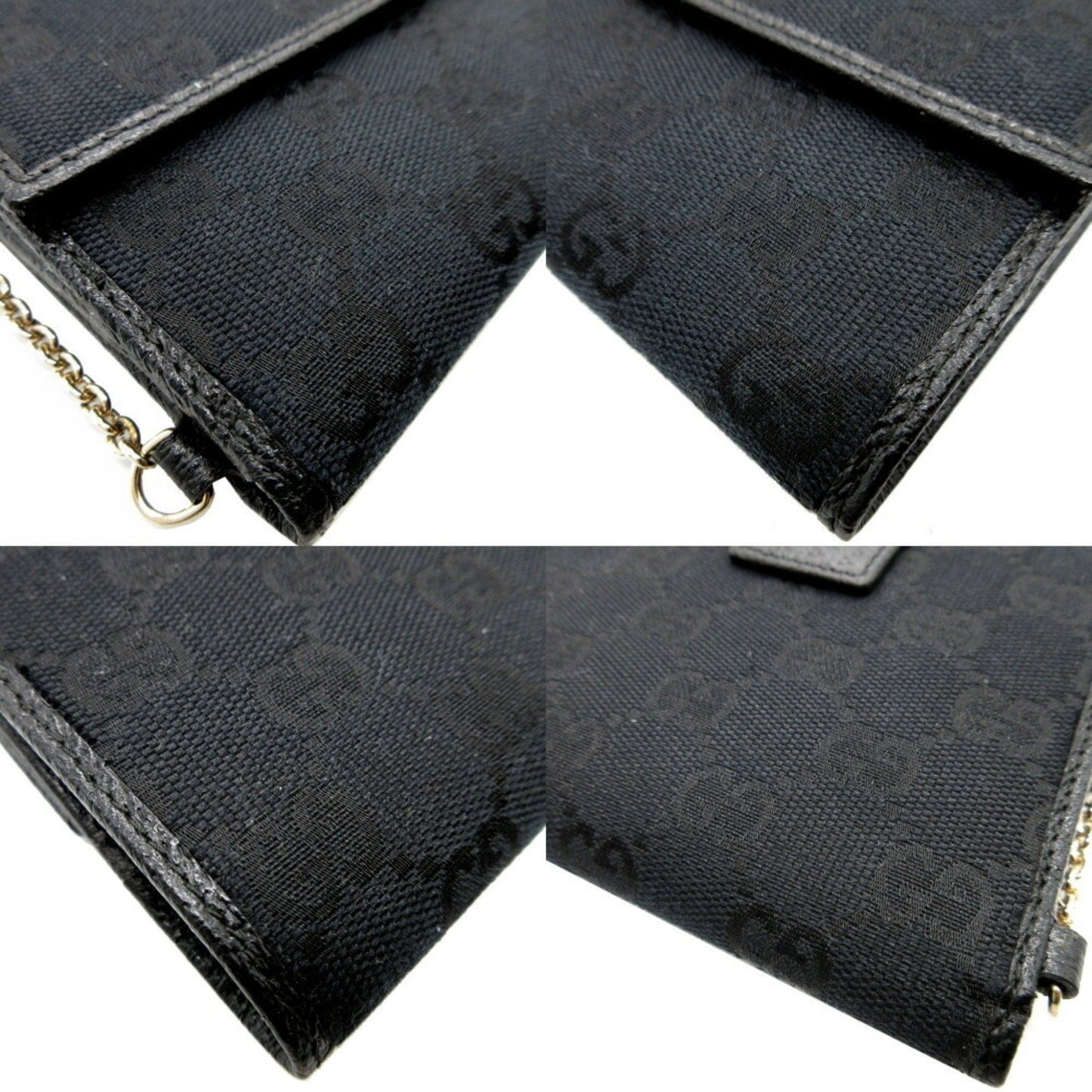 Gucci Black Gg Canvas Leather Wallet (Bi-Fold) ( )