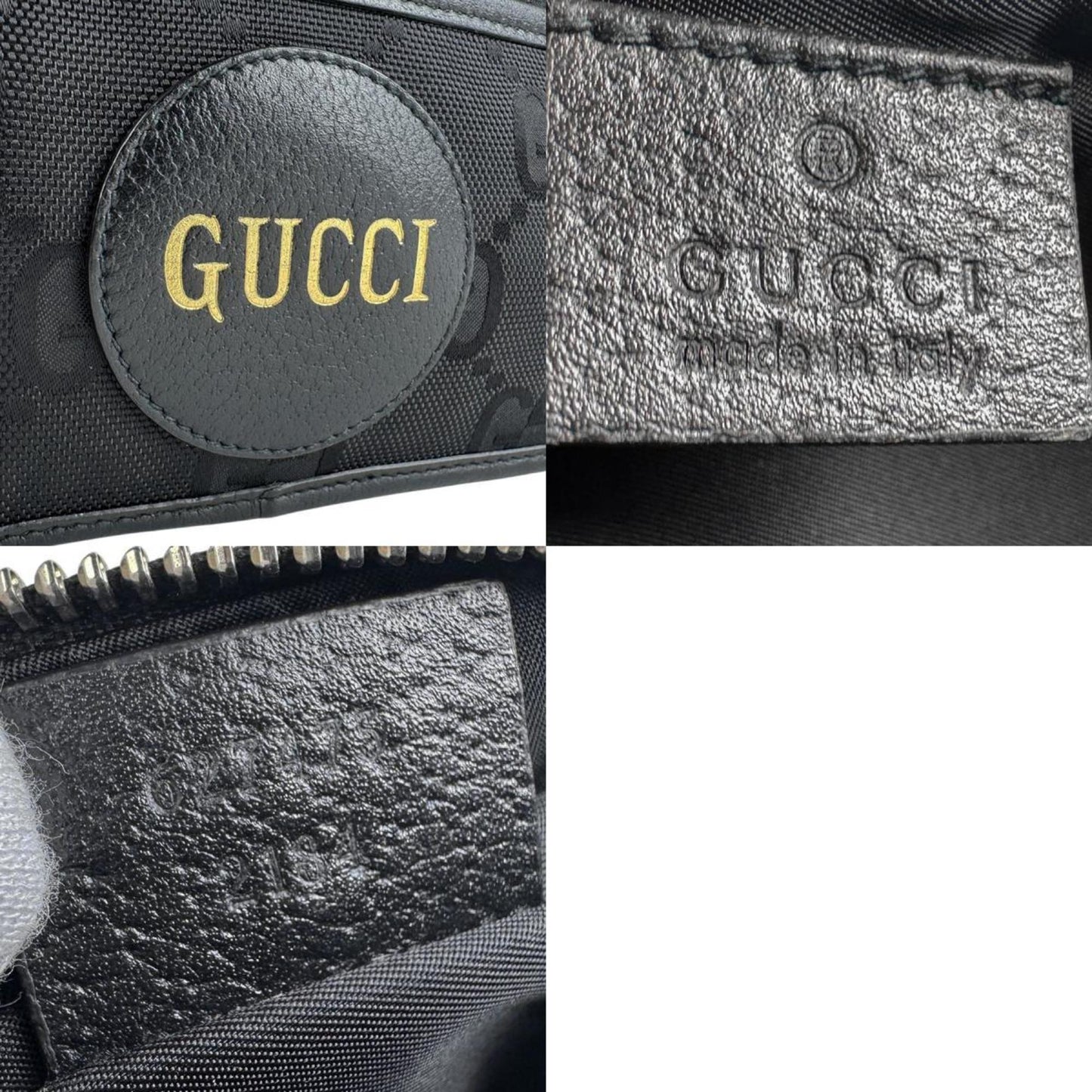 Gucci Black Nylon Canvas Leather Clutch Bag ( )