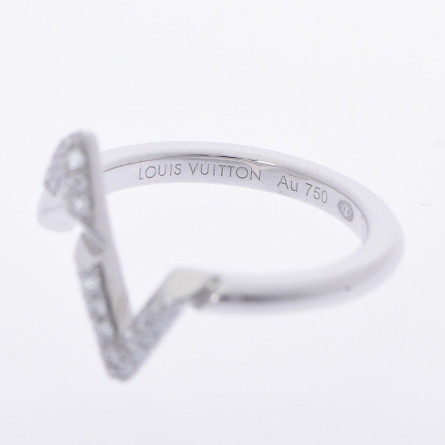 LOUIS VUITTON LV Vault Upside Down Ring #48 Q9Q31I No. 7 Women's K18 White Gold