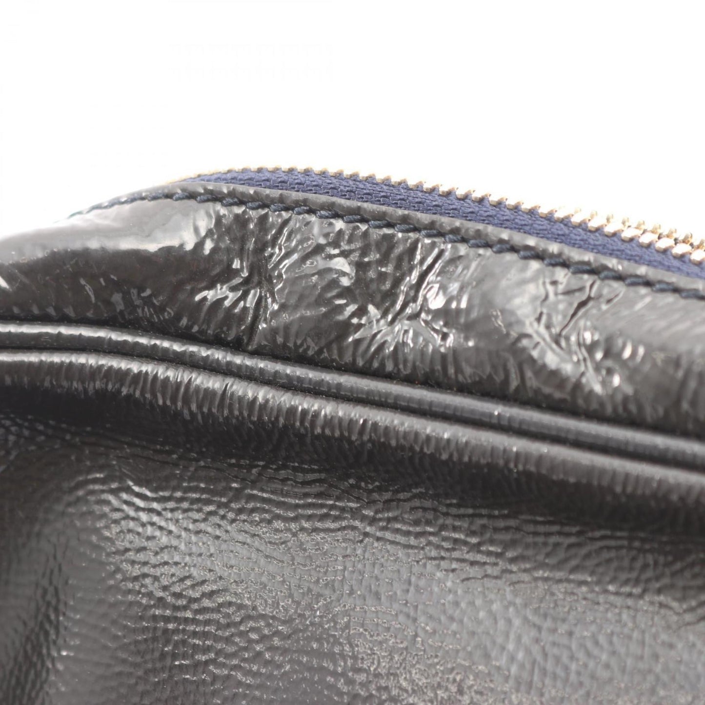 Gucci Navy Patent Leather Shoulder Bag ( )