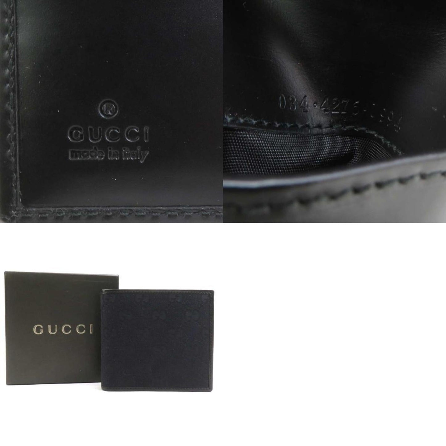 Gucci Black Gg Canvas Wallet (Bi-Fold) ( )