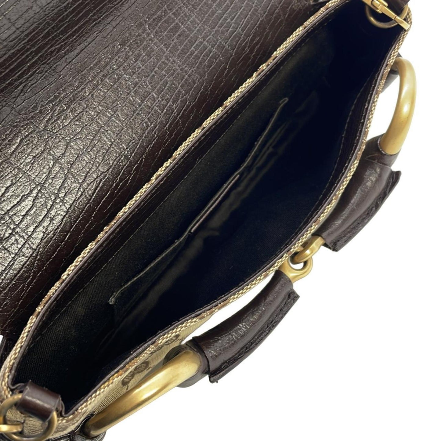 Gucci Beige Brown Gg Canvas Leather Shoulder Bag ( )