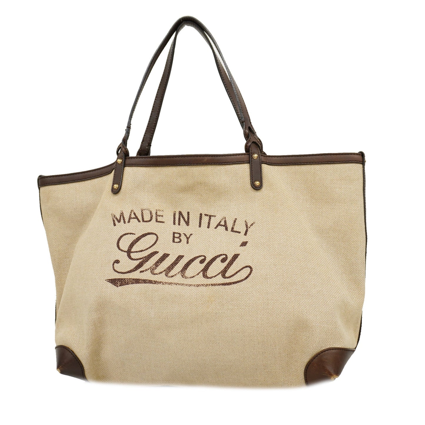 GUCCIAuth Tote Bag 247207 Women's Canvas Tote Bag Beige,Dark Brown