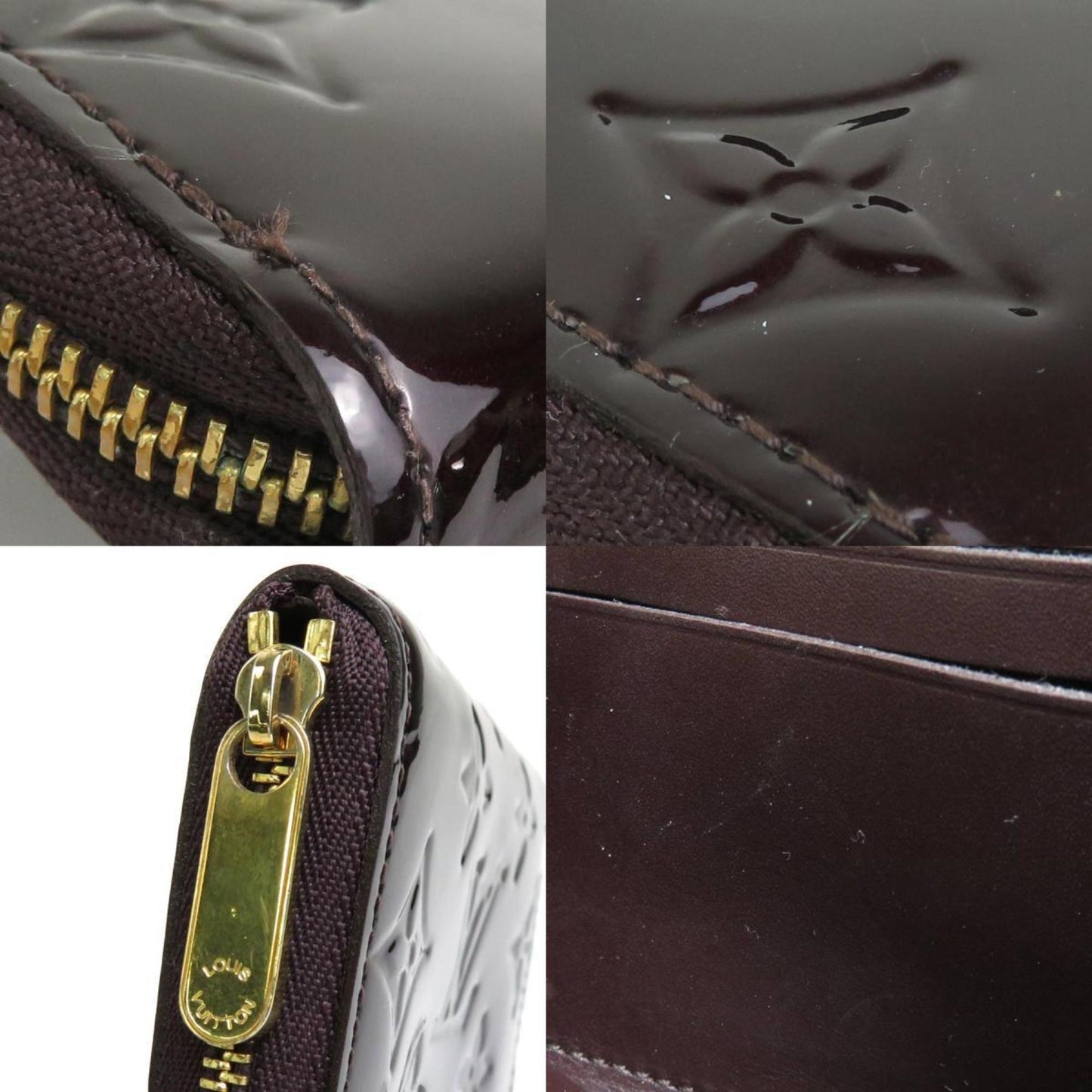 LOUIS VUITTON Coin Case Wallet Monogram Vernis Zippy Purse Amaranto Unisex M93607
