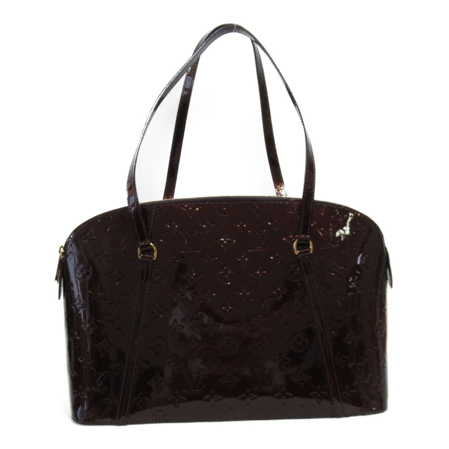 LOUIS VUITTON Avalon Zip Shoulder Bag Brown Amarrant enamel