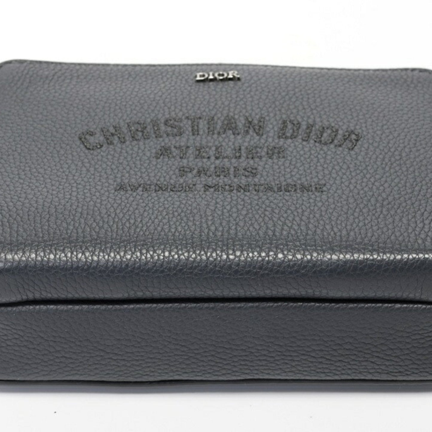Christian Dior Gray Leather Fanny Pack Pouch ()