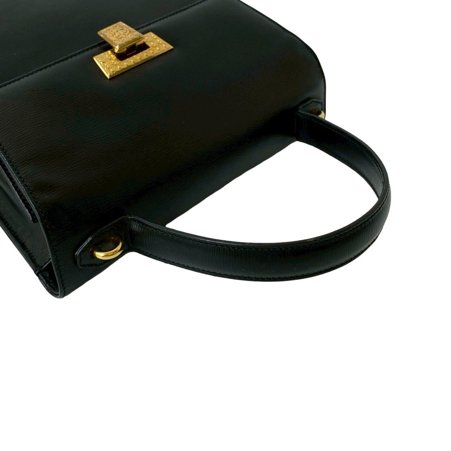 Christian Dior Black Leather Handbag Shoulder Bag ()
